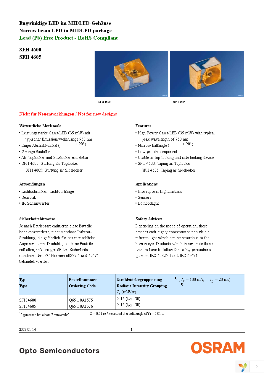 SFH 4600-Z Page 1